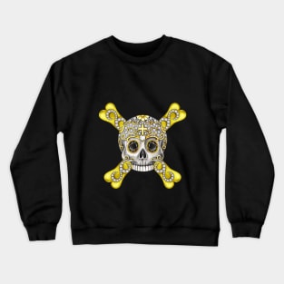 Skull and crossbone set with diamond silver and gold design. Crewneck Sweatshirt